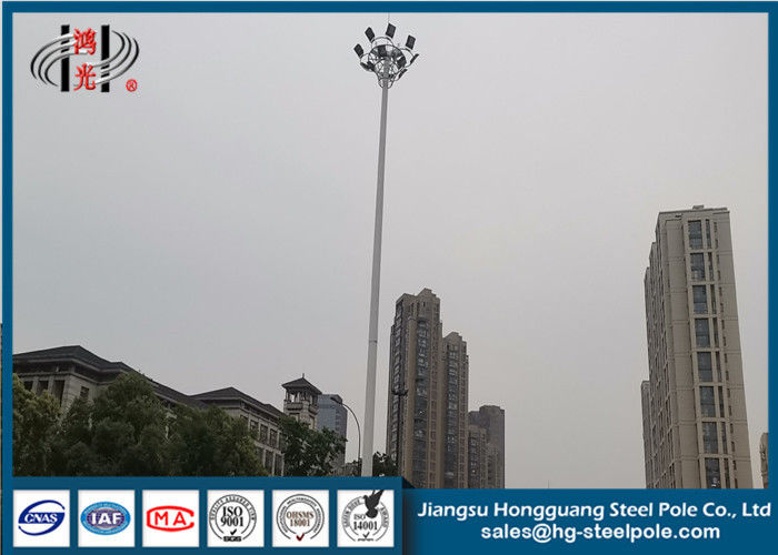 Hot Dip Galvanized Steel Tapered Electric Light Pole RAL Paint Q420 25m Height