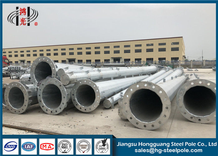 Polygonal Transmission Q355 Steel Tubular Pole With Climbing Rung For Distribution