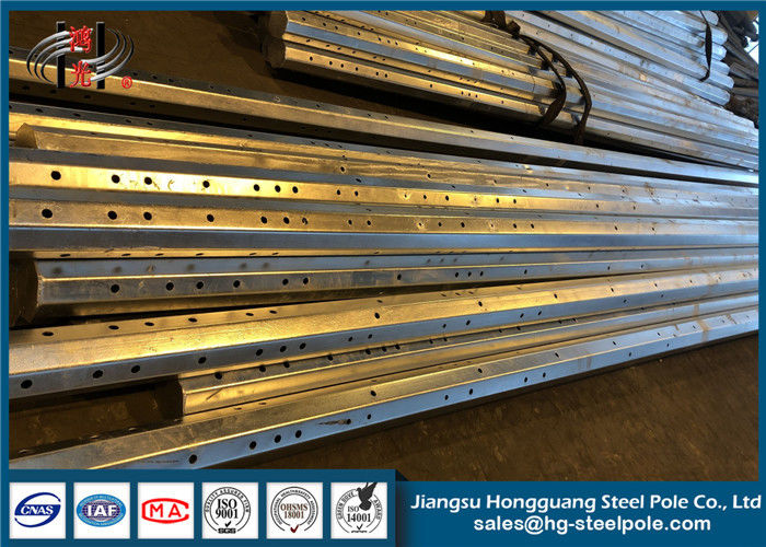 Hot Dip Q235 Galvanized Steel Pole Metal Fabrication With Flange Connection