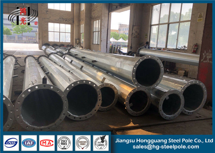 Stainless Steel Tubular Pole / Galvanized Steel Post Substation Structure
