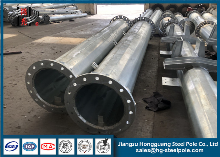 Galvanized Structural Steel Tubing , Transmission Steel Tubular Pole