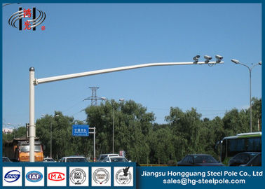 Observation System H 6.8m CCTV Camera Mounting Poles with Galvanization