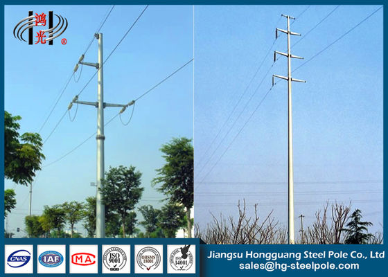 Flange Connection Type Steel Electrical Power Pole Q235 Transmission ...