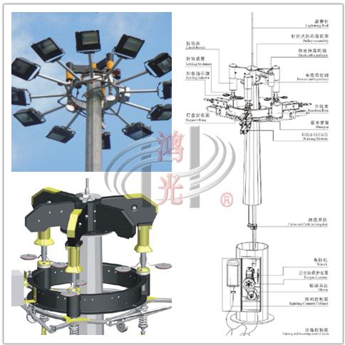 Polygonal Q235 Galvanized Stainless Steel Light Pole Lamp Post