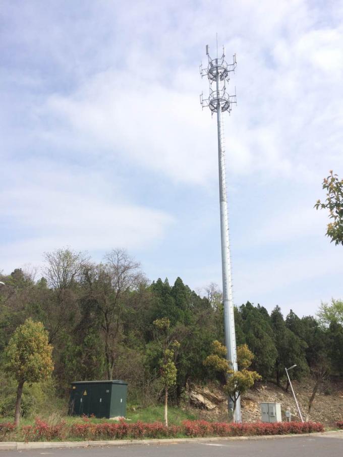 Communication Monopole Mobile Antenna Tower For Broadcasting With