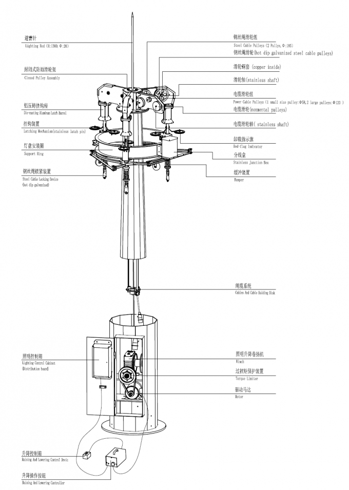 Conical / Tubular Anti Corrosion Flood Light Poles , Q420 Q460 Steel